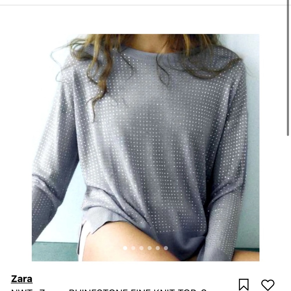 Zara gray/rhinestone sweater NWT